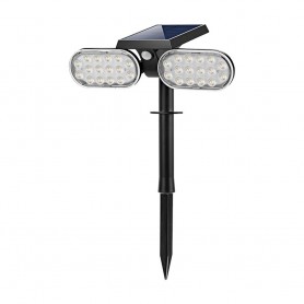 FARO 32 LED LUCE CALDA FARETTO PANNELLO SOLARE SENSORE CREPUSCOLARE PER GIARDINO