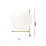 LAMPADA DA TAVOLO 1 SFERA LUME SUPPORTO ABAT JOUR BRONZO G9 D34