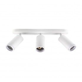 FARETTO ORIENTABILE DA SOFFITTO SUPPORTO 3 DIFFUSORI PORTAFARETTO GU10 BIANCO