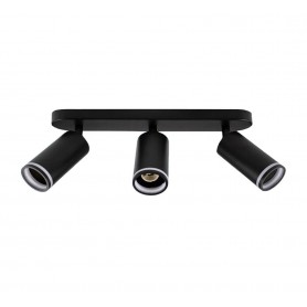 FARETTO ORIENTABILE DA SOFFITTO SUPPORTO 3 DIFFUSORI PORTAFARETTO GU10 NERO