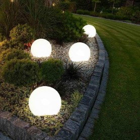 LAMPADA SFERA DA TERRA INTERNO ESTERNO ILLUMINAZIONE GIARDINO PALLA 30 CM IP65