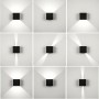 APPLIQUE A PARETE FARETTO 52 LED LUCE BIANCA 22 WATT ESTERNO INTERNO IP65 ES66NF