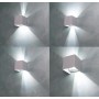 APPLIQUE A PARETE FARETTO 52 LED LUCE BIANCA 22 WATT ESTERNO INTERNO IP65 ES66GF