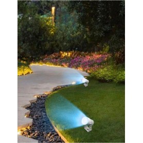 FARETTO LED LUCE BLU COB 3.5 W PROIETTORE DA GIARDINO TERRA STAFFA A PARETE ES38