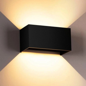 APPLIQUE LED 24 W LAMPADA DA PARETE DOPPIA EMISSIONE LUCE CALDA 3000K NERO