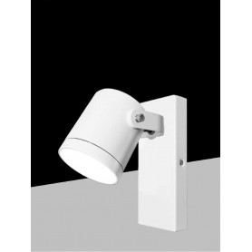 APPLIQUE A PARETE FARETTO ORIENTABILE ATTACCO GU10 LAMPADA X MURO ESTERNO BIANCO