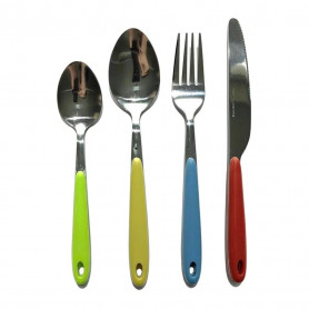SET 24 POSATE IN ACCIAIO INOX SERVIZIO DA TAVOLA PER 6 PERSONE COLOR MIX