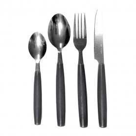 SET 24 POSATE IN ACCIAIO INOX SERVIZIO DA TAVOLA PER 6 PERSONE GRIGIO