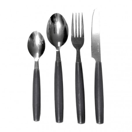SET 24 POSATE IN ACCIAIO INOX SERVIZIO DA TAVOLA PER 6 PERSONE GRIGIO