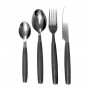 SET 24 POSATE IN ACCIAIO INOX SERVIZIO DA TAVOLA PER 6 PERSONE GRIGIO