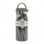 SET 24 POSATE IN ACCIAIO INOX SERVIZIO DA TAVOLA PER 6 PERSONE GRIGIO