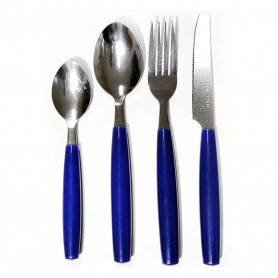 SET 24 POSATE IN ACCIAIO INOX SERVIZIO DA TAVOLA PER 6 PERSONE BLU