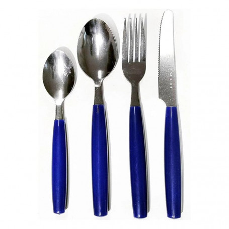 SET 24 POSATE IN ACCIAIO INOX SERVIZIO DA TAVOLA PER 6 PERSONE BLU