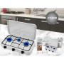 FORNELLO A GAS GPL CUCINA DA CAMPEGGIO CASA 3 FUOCHI PIASTRA BIANCO
