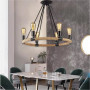 LAMPADARIO ROTONDO RUSTICO IN CANAPA E METALLO PORTALAMPADA E27 INDUSTRIALE A20