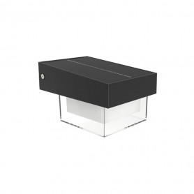 APPLIQUE LED LUCE BIANCA FARO CON PANNELLO SOLARE SENSORE CREPUSCOLARE ESTERNO