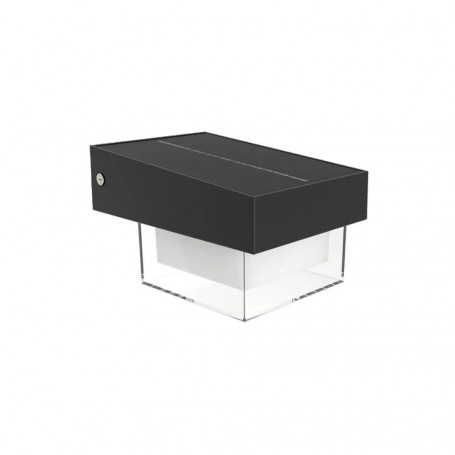 APPLIQUE LED LUCE BIANCA FARO CON PANNELLO SOLARE SENSORE CREPUSCOLARE ESTERNO