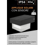 APPLIQUE LED LUCE BIANCA FARO CON PANNELLO SOLARE SENSORE CREPUSCOLARE ESTERNO