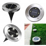 FARETTO PANNELLO SOLARE DA GIARDINO 4 LED LUCE BIANCA PICCHETTO SEGNAPASSI