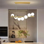 LAMPADARIO A SOSPENSIONE 7 SFERE COLOR BIANCO SFERA G9 MODERNO BRONZO A06