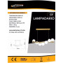 LAMPADARIO A SOSPENSIONE 7 SFERE COLOR BIANCO SFERA G9 MODERNO BRONZO A06