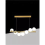 LAMPADARIO A SOSPENSIONE 7 SFERE COLOR BIANCO SFERA G9 MODERNO BRONZO A06