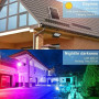 FARO LED RGB PANNELLO SOLARE 30 W TELECOMANDO FARETTO SENSORE CREPUSCOLARE IP65