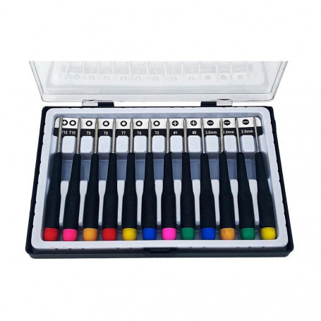 SET 12 CACCIAVITI DI PRECISIONE PUNTA TAGLIO TORX STELLA PER CELLULARI OROLOGI