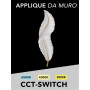 APPLIQUE LED A FORMA DI PIUMA LAMPADA LUCE BIANCA CALDA NATURALE 12 W 3 CCT
