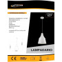 LAMPADARIO A SOSPENSIONE PARALUME A CUPOLA PORTALAMPADA E27 MODERNO BIANCO
