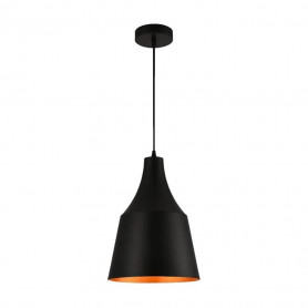 LAMPADARIO A SOSPENSIONE PARALUME A CUPOLA PORTALAMPADA E27 MODERNO NERO