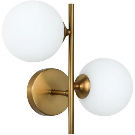 APPLIQUE A PARETE DUE SFERE IN PVC SFERA G9 LAMPADA IN METALLO BRONZO AQ42