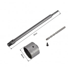 FRESA A TAZZA 85 MM ASTA PROLUNGA 50 CM PER TRAPANO ATTACCO SDS PLUS