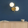APPLIQUE A PARETE DUE SFERE IN PVC SFERA G9 LAMPADA IN METALLO BRONZO AQ42