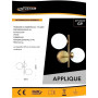 APPLIQUE A PARETE DUE SFERE IN PVC SFERA G9 LAMPADA IN METALLO BRONZO AQ42