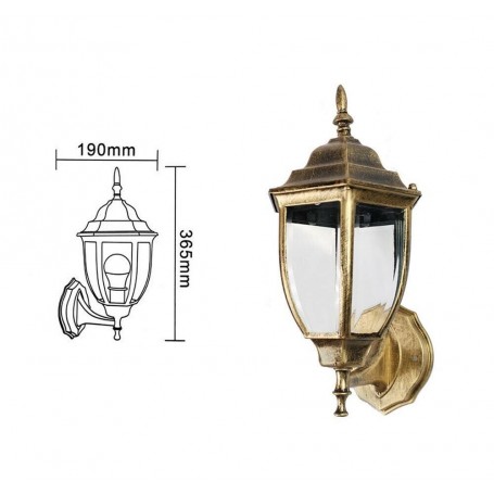 LANTERNA DA GIARDINO LAMPADA A PARETE MURO APPLIQUE PER ESTERNO STILE ANTICO