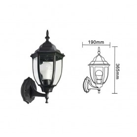LANTERNA DA GIARDINO LAMPADA A PARETE NERA APPLIQUE PER ESTERNO STILE ANTICO