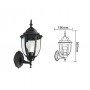 LANTERNA DA GIARDINO LAMPADA A PARETE NERA APPLIQUE PER ESTERNO STILE ANTICO