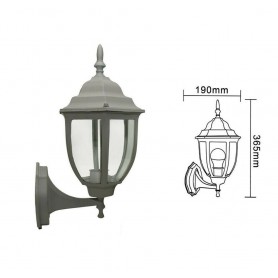 LANTERNA DA GIARDINO LAMPADA A PARETE GRIGIO APPLIQUE PER ESTERNO STILE ANTICO