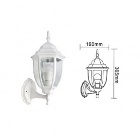 LANTERNA DA GIARDINO LAMPADA A PARETE BIANCA APPLIQUE PER ESTERNO STILE ANTICO